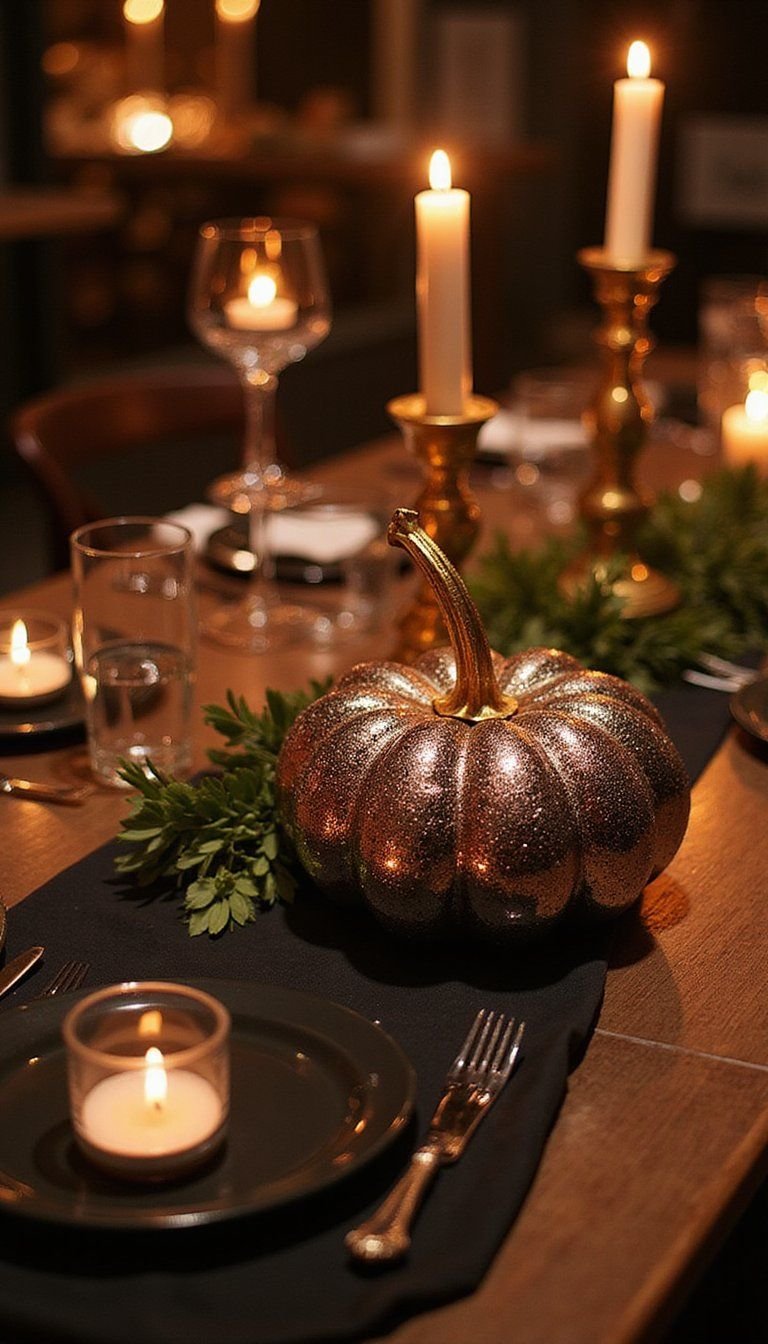 Sequin Ombre Pumpkins For Sparkly Evenings