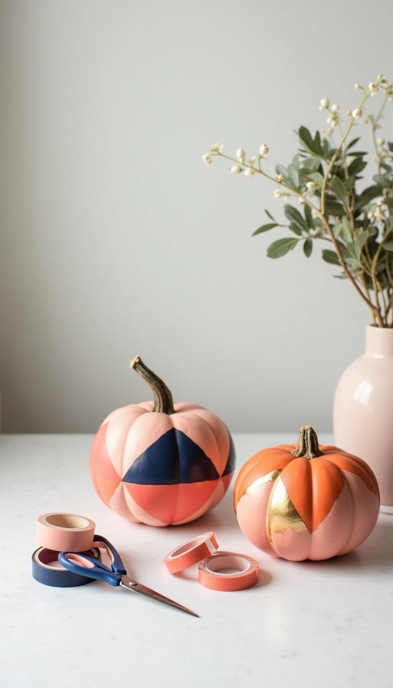 Washi Tape Geometric Pumpkin Patterns That Pop