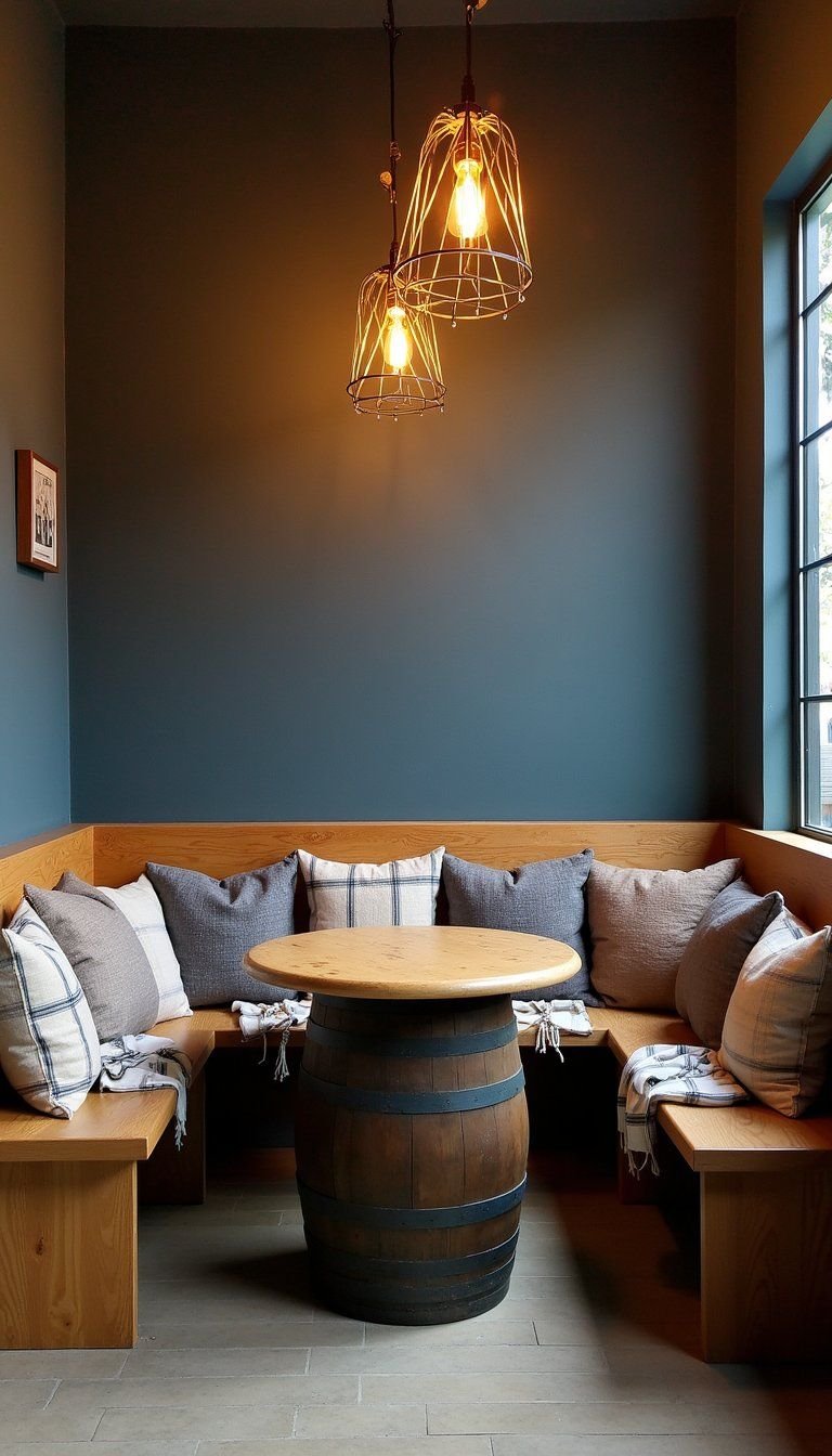 Cozy Bench Nook With Plaid Throws And Pillows