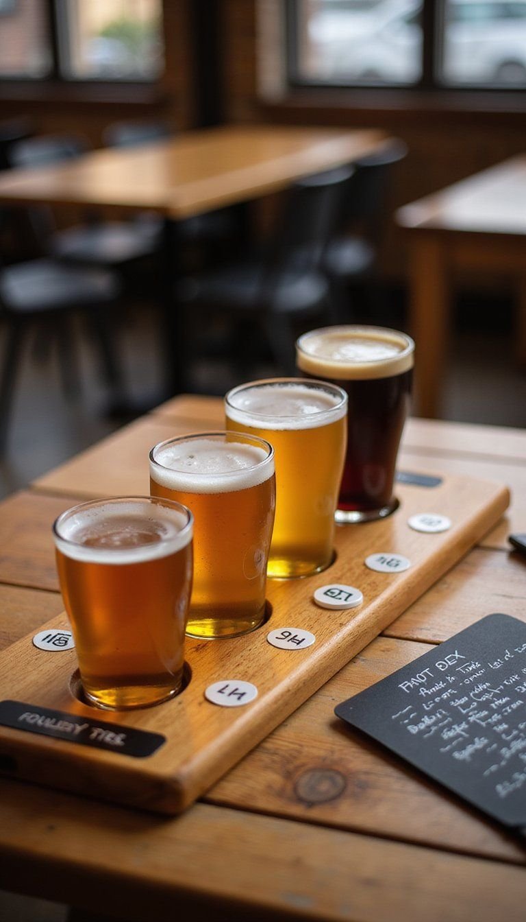 Mini Beer Flight Board Display With Labels