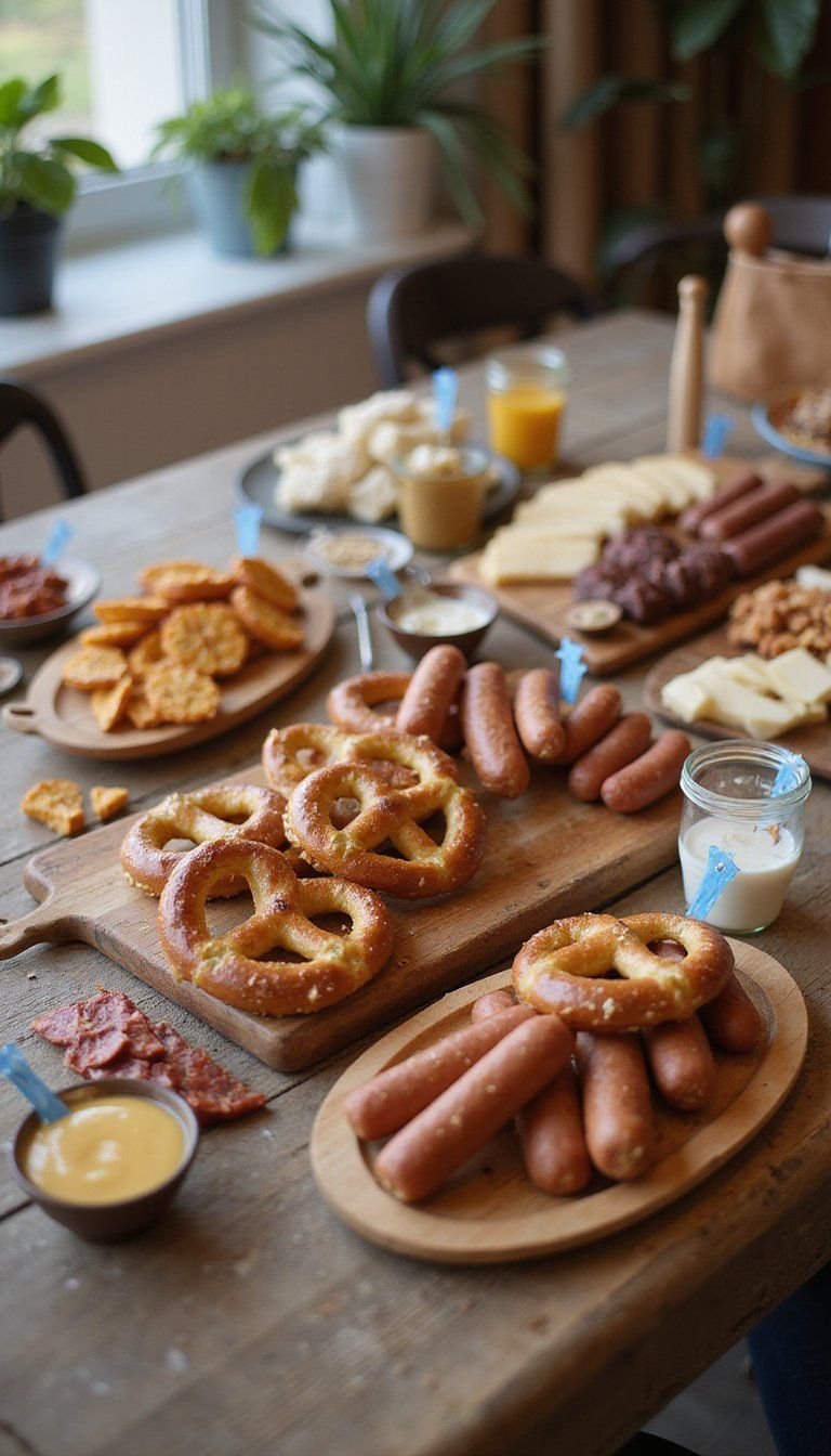 Pretzel And Charcuterie Grazing Board Station