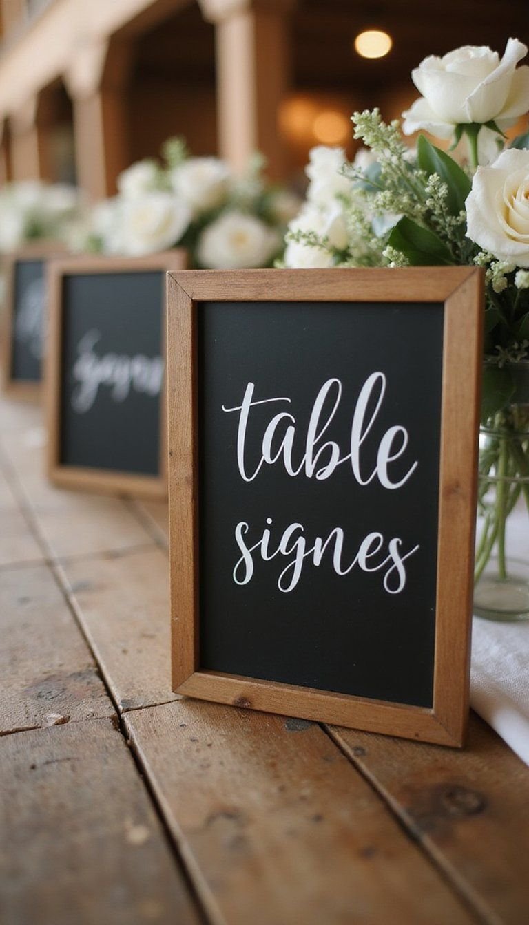 Reserved Wooden Table Signs With Chalkboard Finish