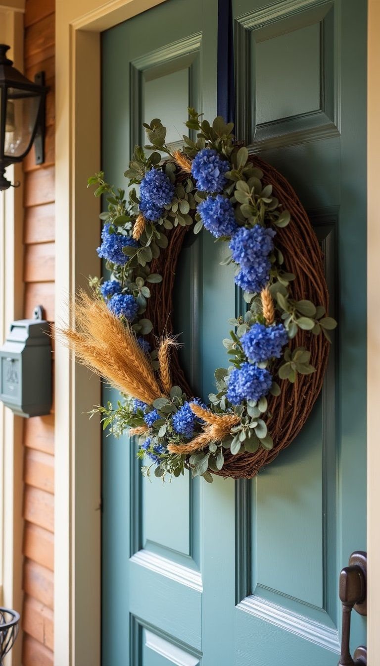 Seasonal Floral Wreath For Front Door Welcome