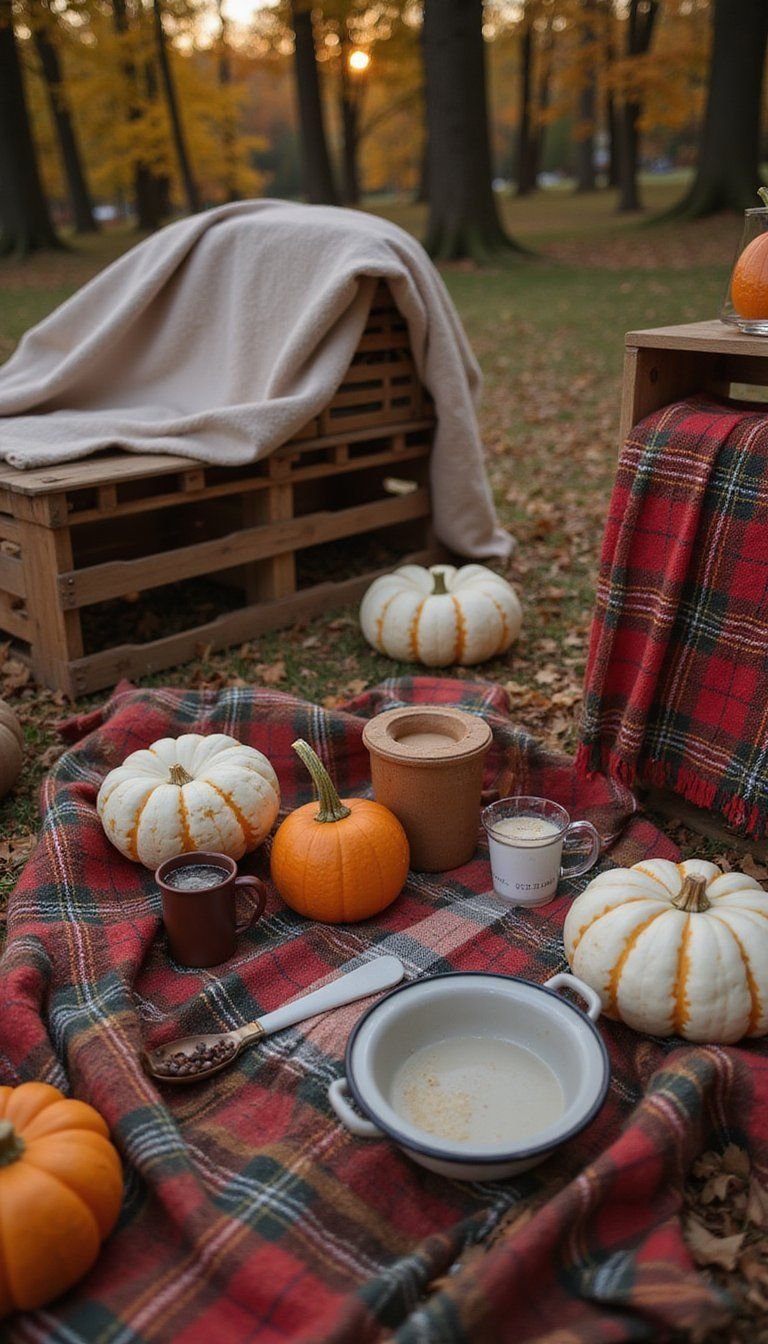 Cozy Autumn Movie Night With Plaid Throws And Mugs