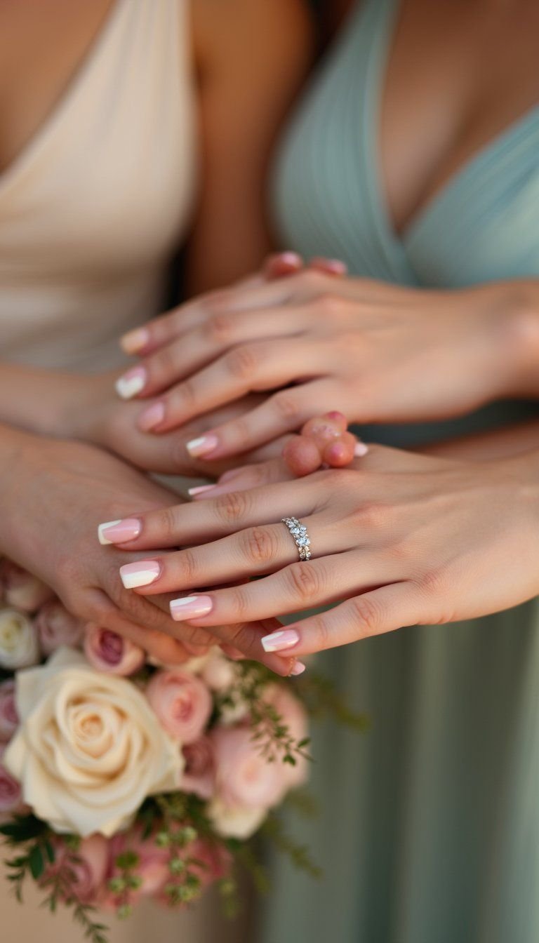 Pearlescent Pastel Ombre For Bridesmaids Set