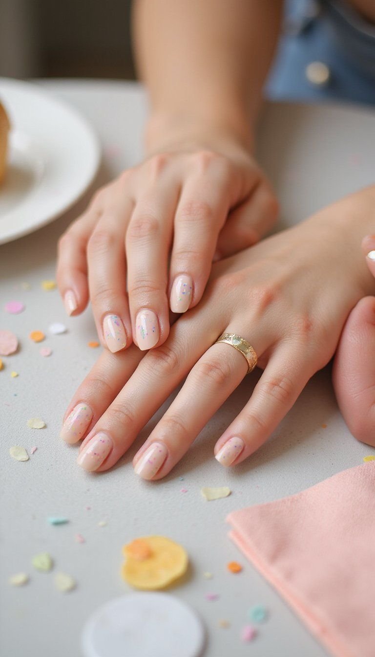 Playful Confetti Speckle Pastel Nail Designs