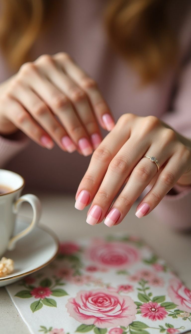 Soft Gradient Tip With Mini Flower Accent