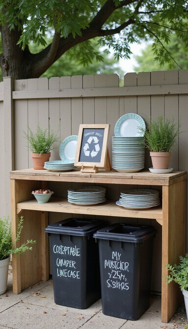 Eco-Friendly Tableware And Recycling Station Display