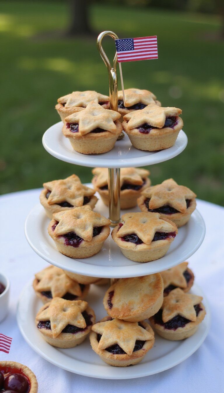 Individual Mini Pies In Patriotic Crusts