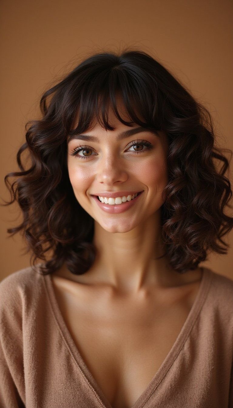 Curly Piecey Bangs With Tapered Ends