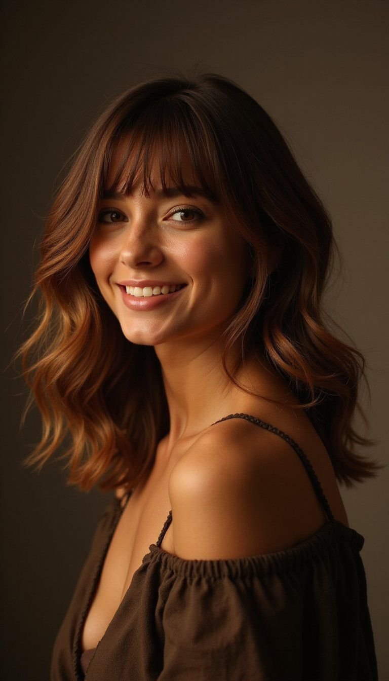 Side-Swept Piecey Bangs For Dramatic Flair