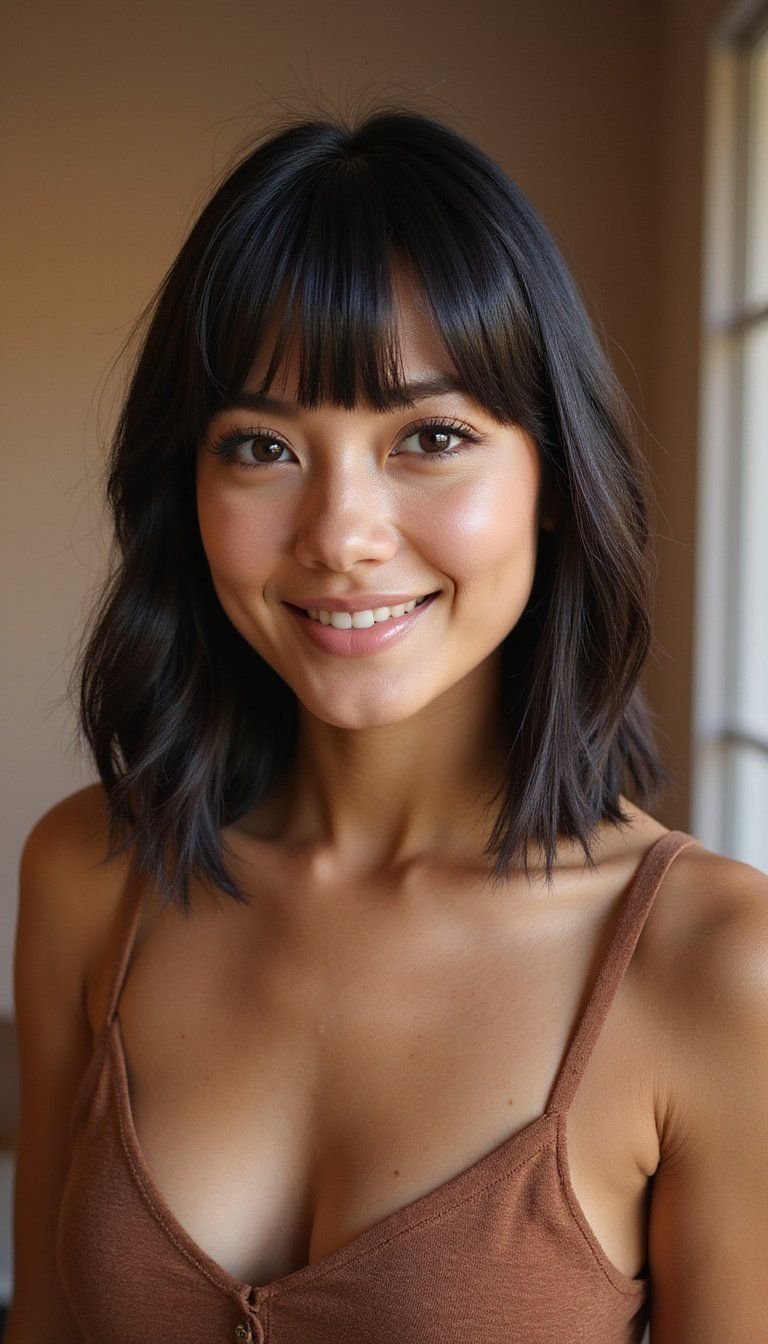 Sleek Piecey Bangs With Blunt Lob