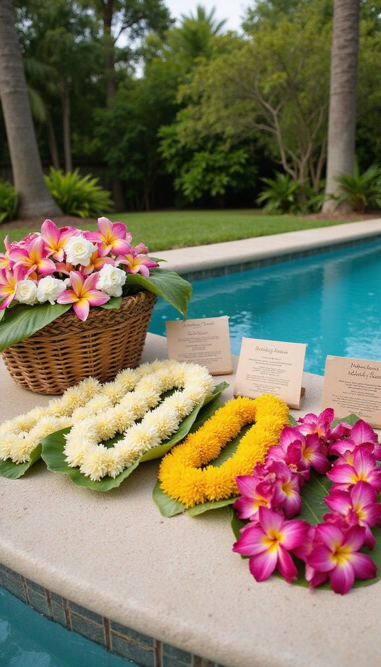 Hawaiian Luau With Fresh Flower Leis Station
