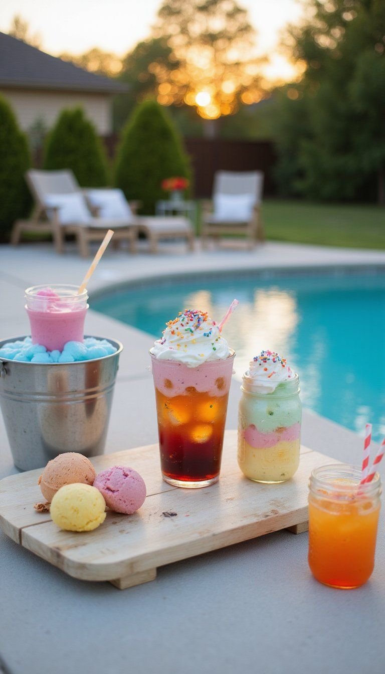 DIY Sundae Float Dessert Bar With Toppings