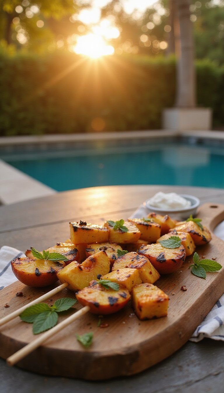 Grilled Fruit Kabobs With Honey Drizzle