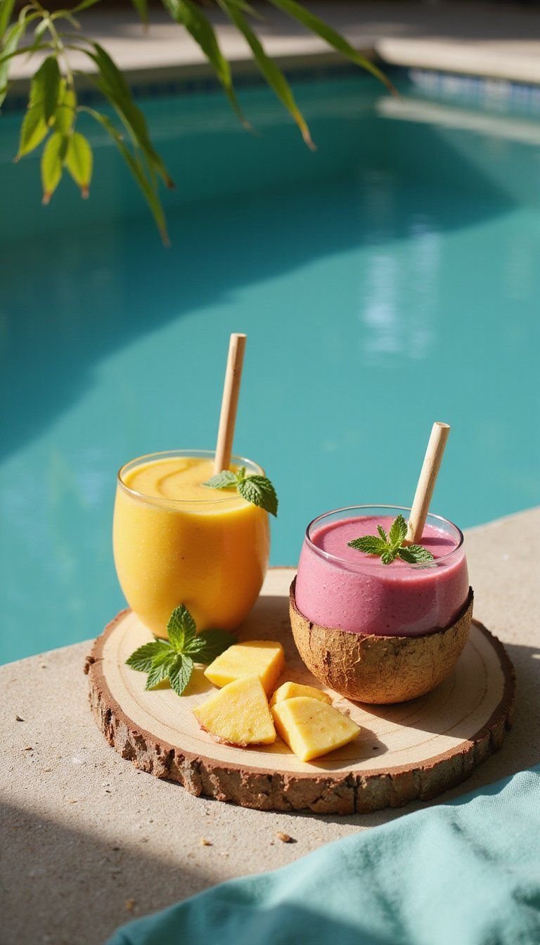 Tropical Smoothie Shot Bar In Coconut Cups