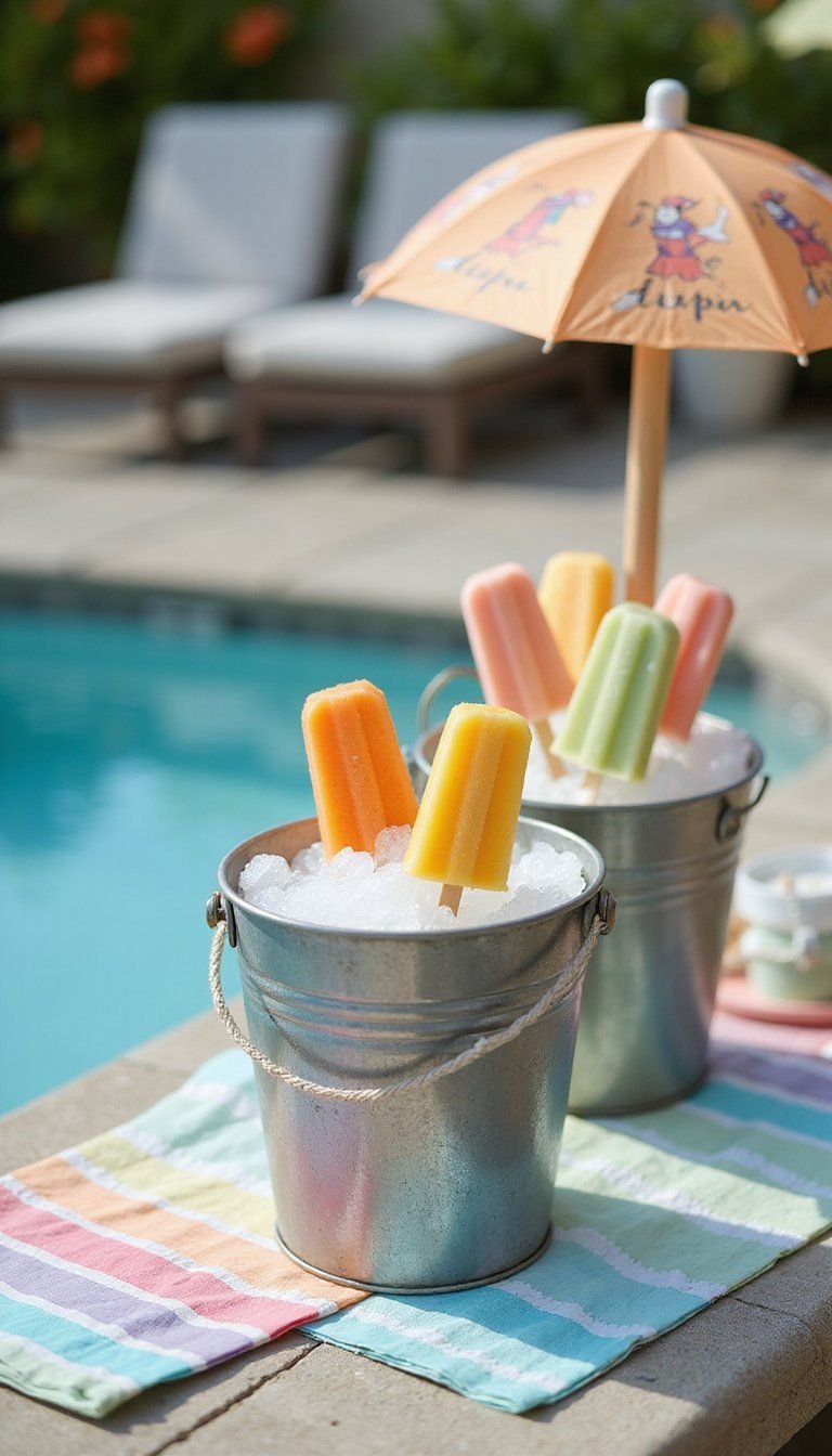 Vibrant Ice Pop Stand On Crushed Ice