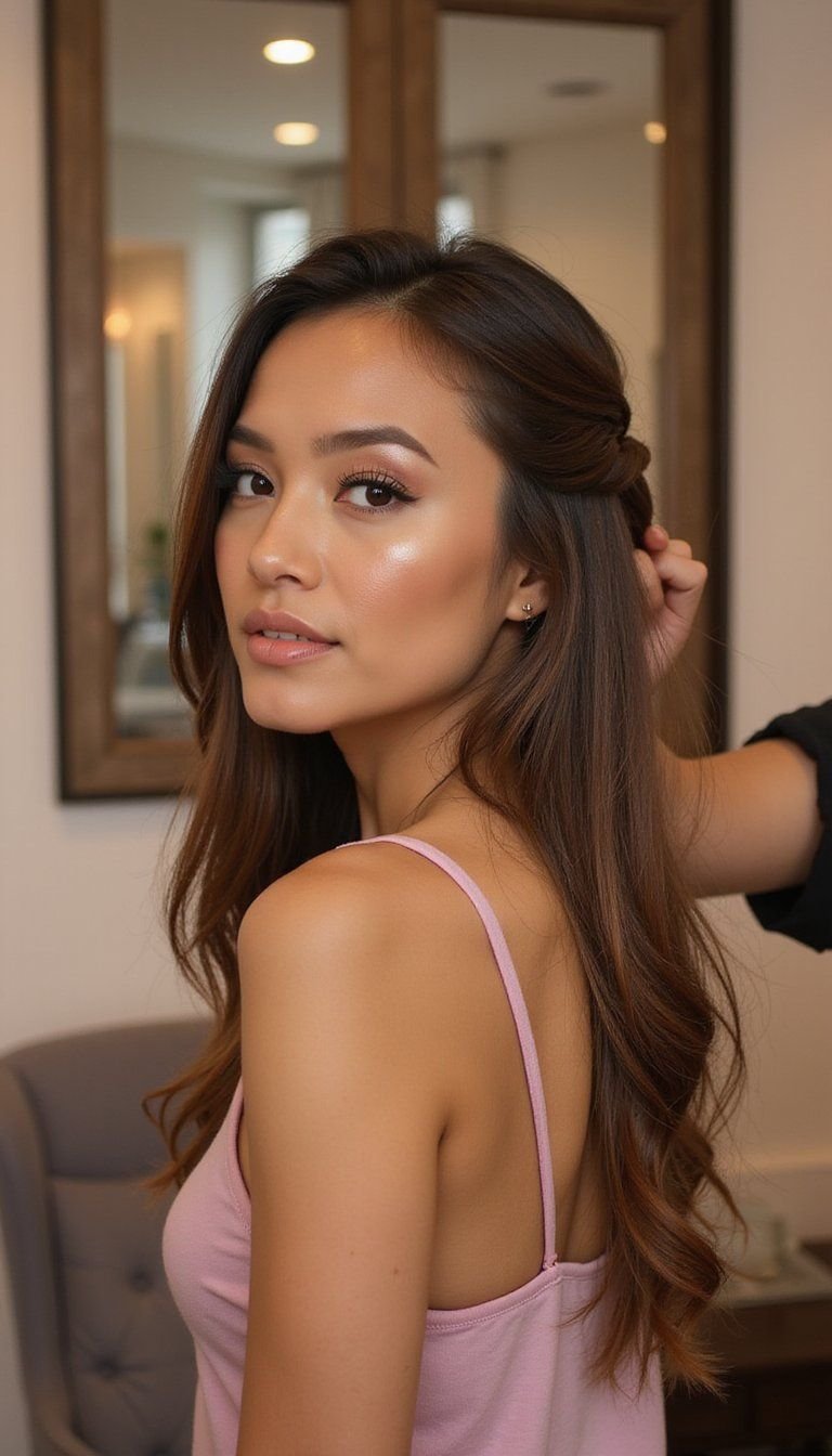 Sleek Low Pull-Through Braid For Chic Evenings