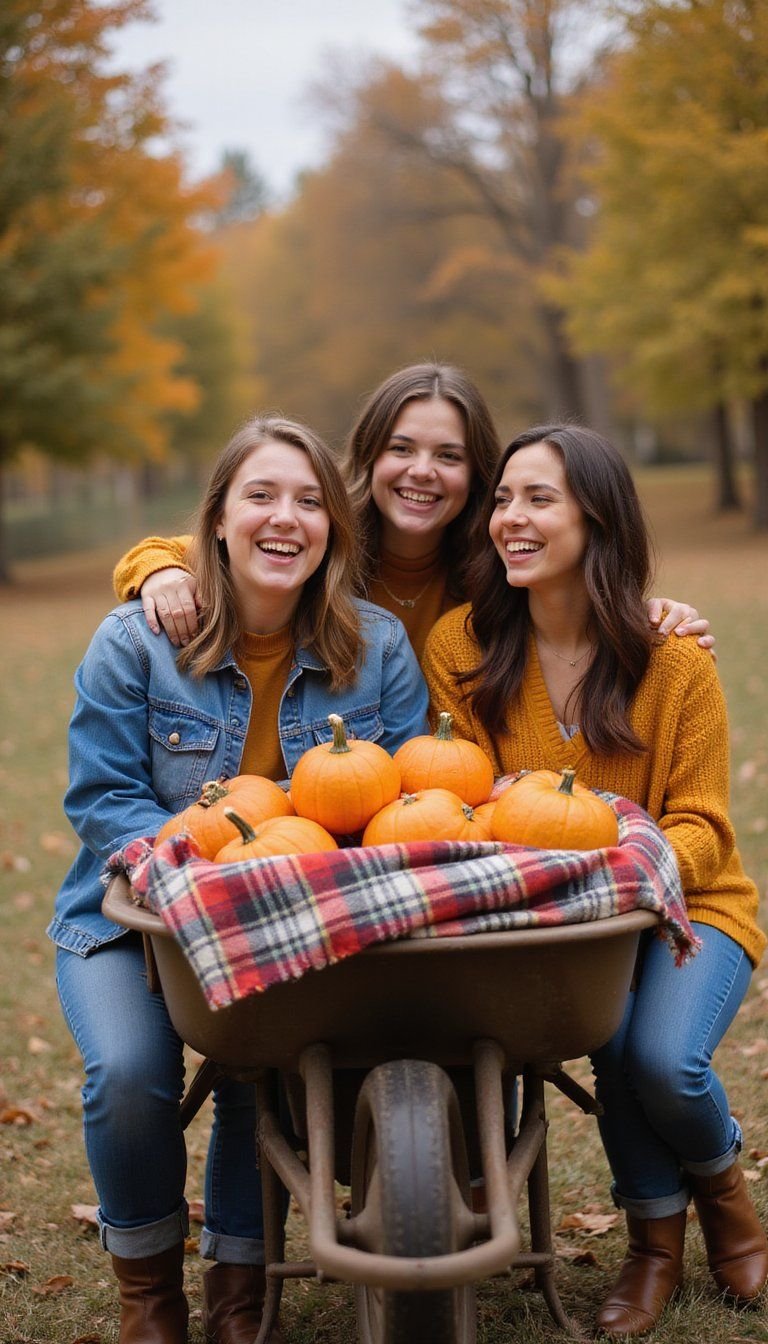 Wheelbarrow Ride With Friends Laughing