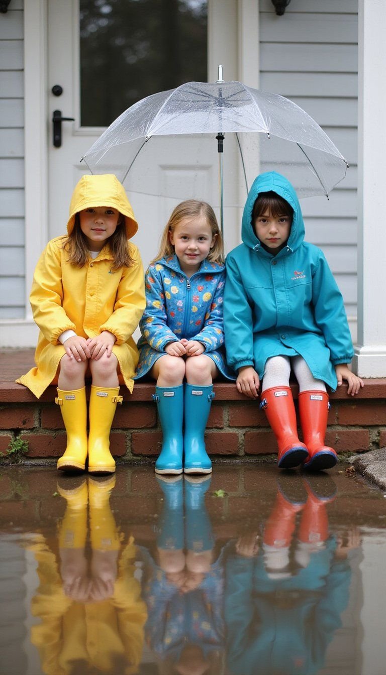 Puddle Boot Photoshoot And Rainwear Fashion Fun