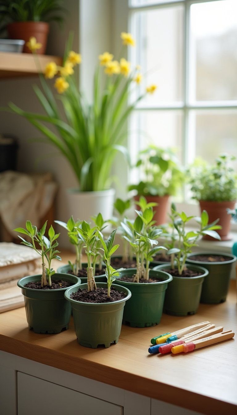 Seed Starting Party Using Recycled Containers And Labels