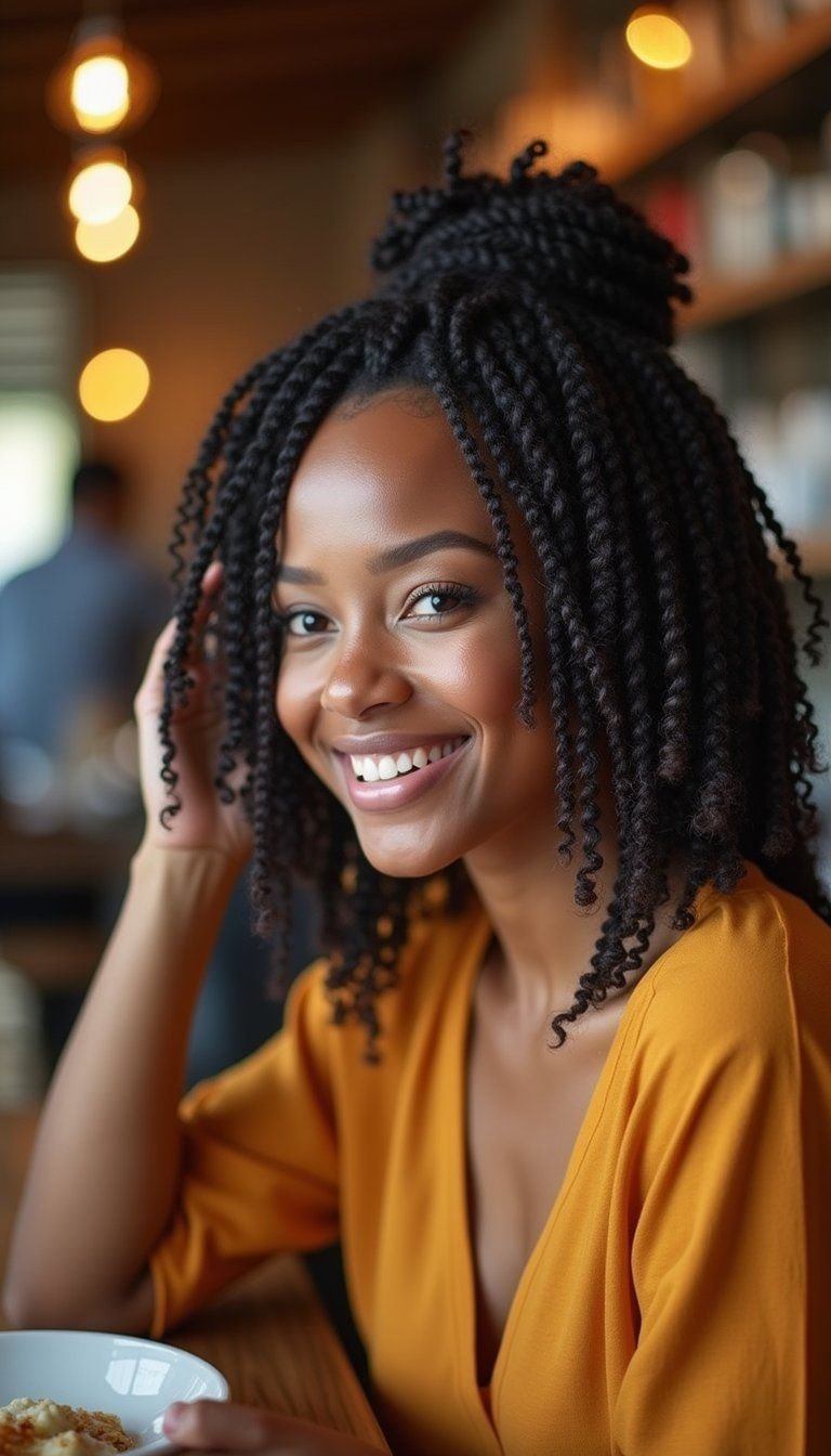 Micro Senegalese Twists For Delicate Texture And Movement