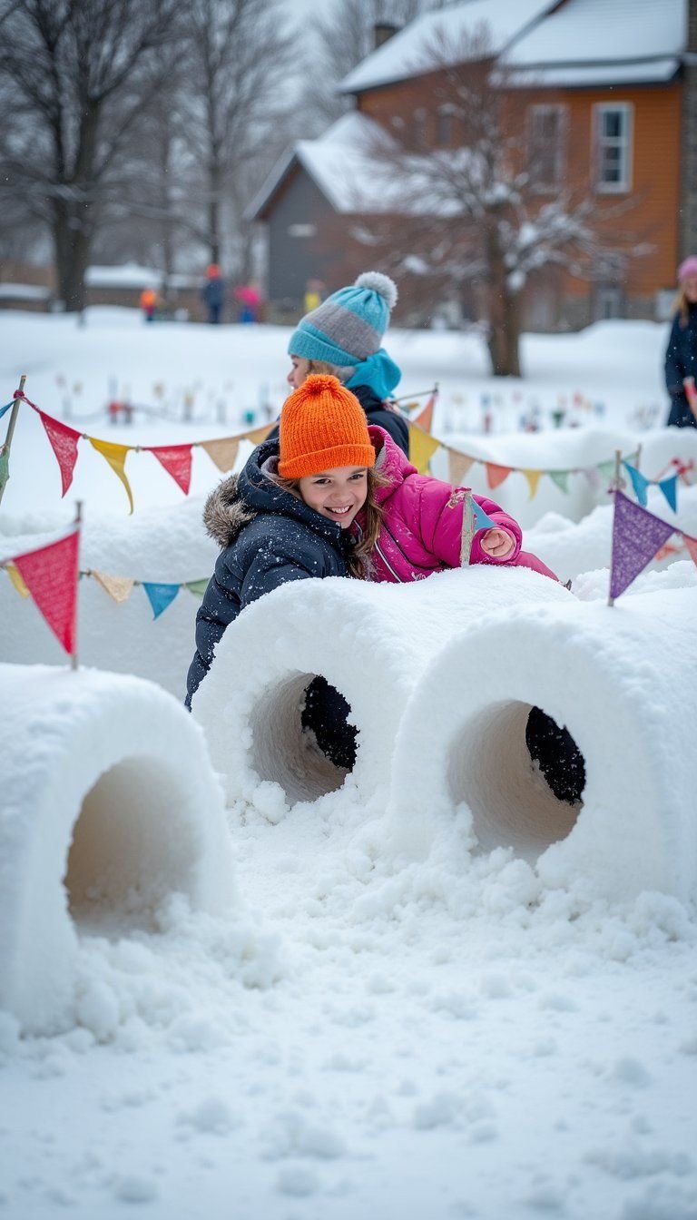 Backyard Snow Fort Building And Secret Hideouts