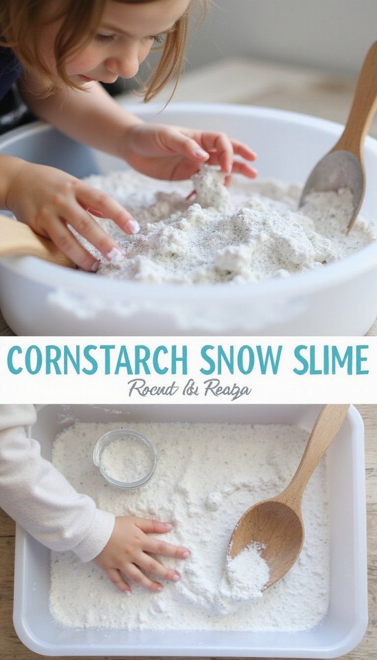 Cornstarch Slime Snow Sensory Play For Kids