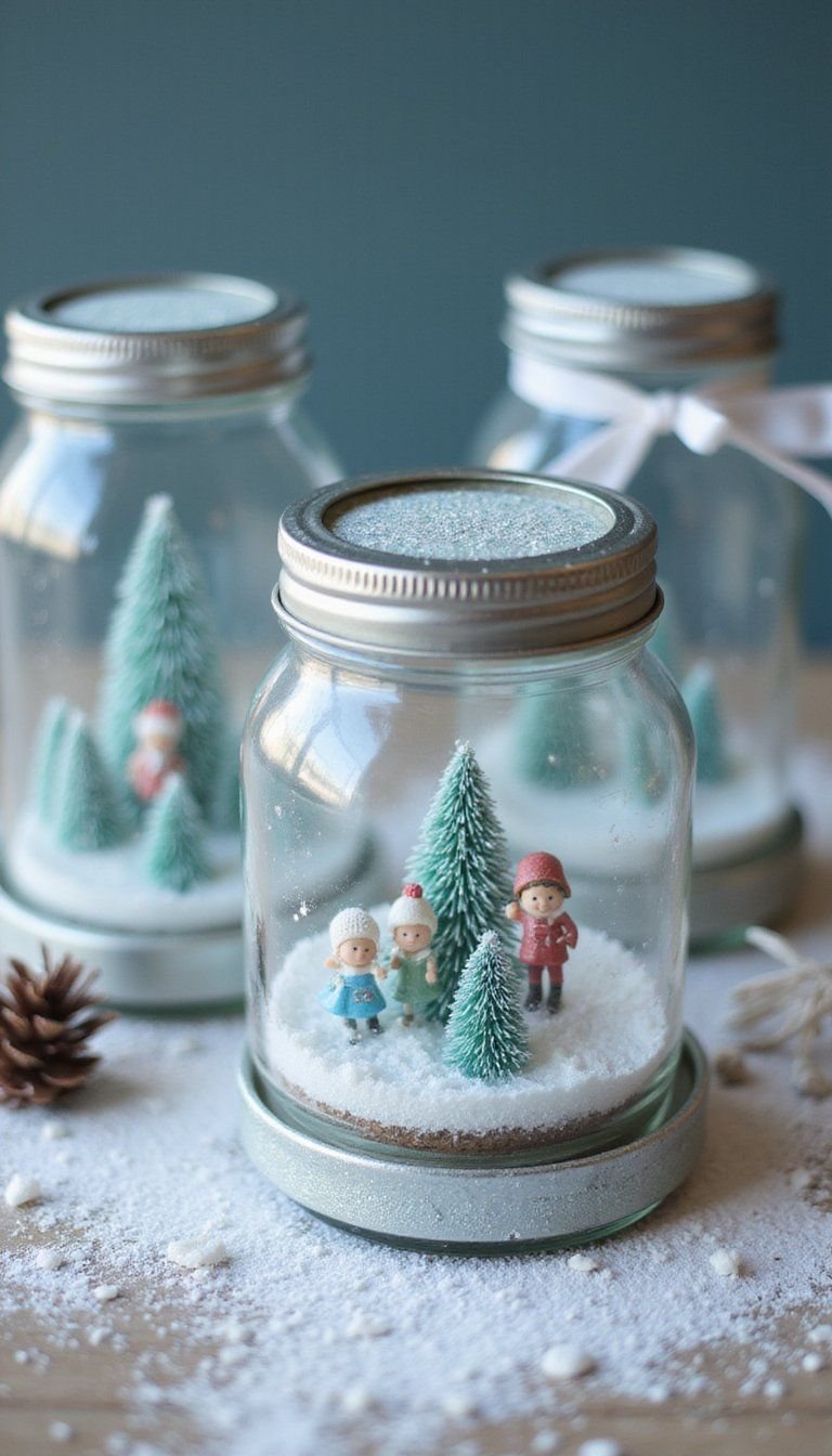 DIY Snow Globes With Mason Jars And Trinkets