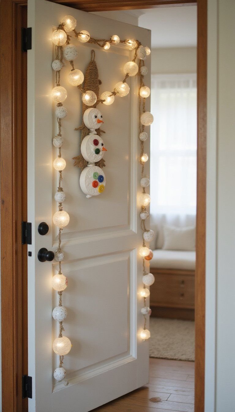 Button Snowman Garlands For Doorway Cheer
