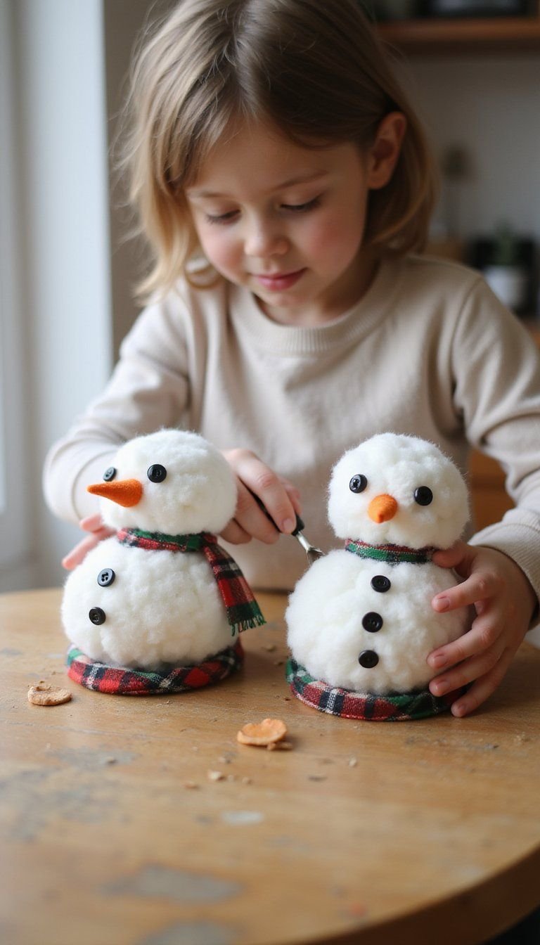 Classic Cotton Ball Snowman Craft For Kids