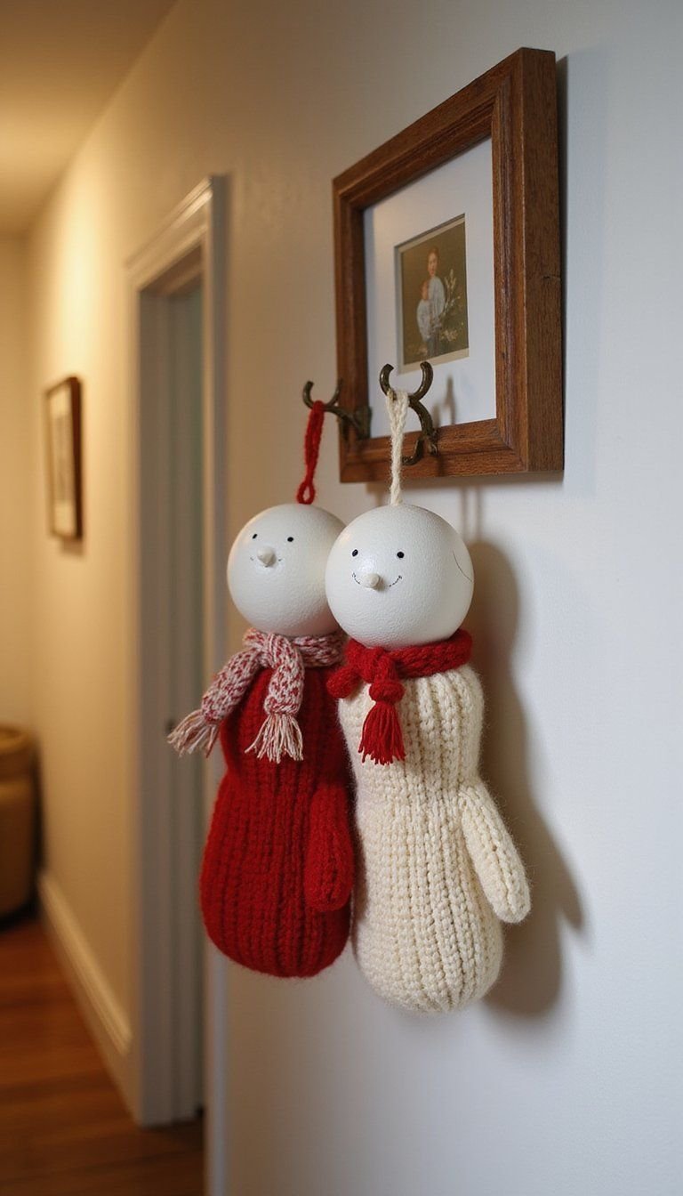 Mini Mitten Snowman Duo Wall Hanging