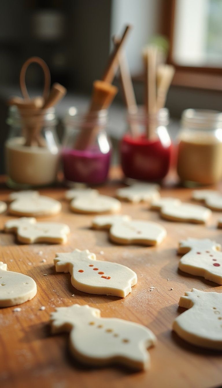Salt Dough Snowman Imprint Memory Ornaments