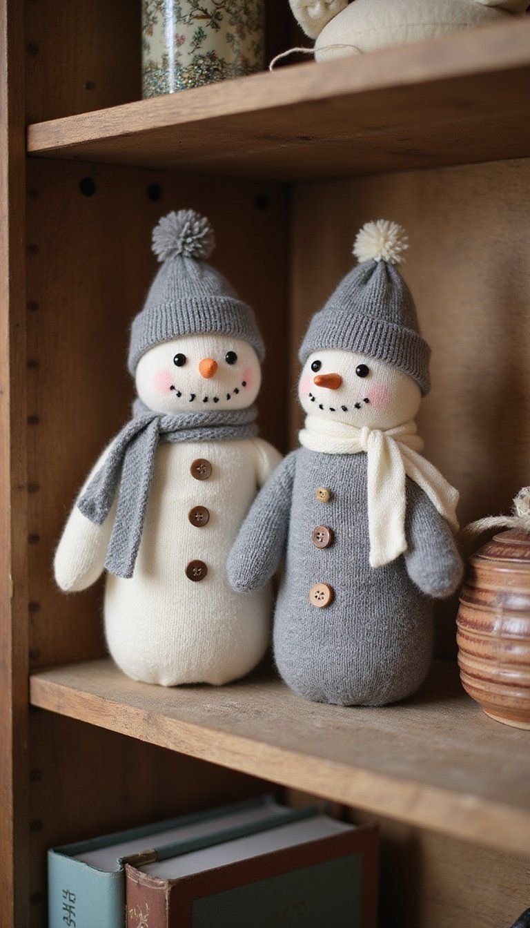 Upcycled Sock Snowman Plush Toy DIY