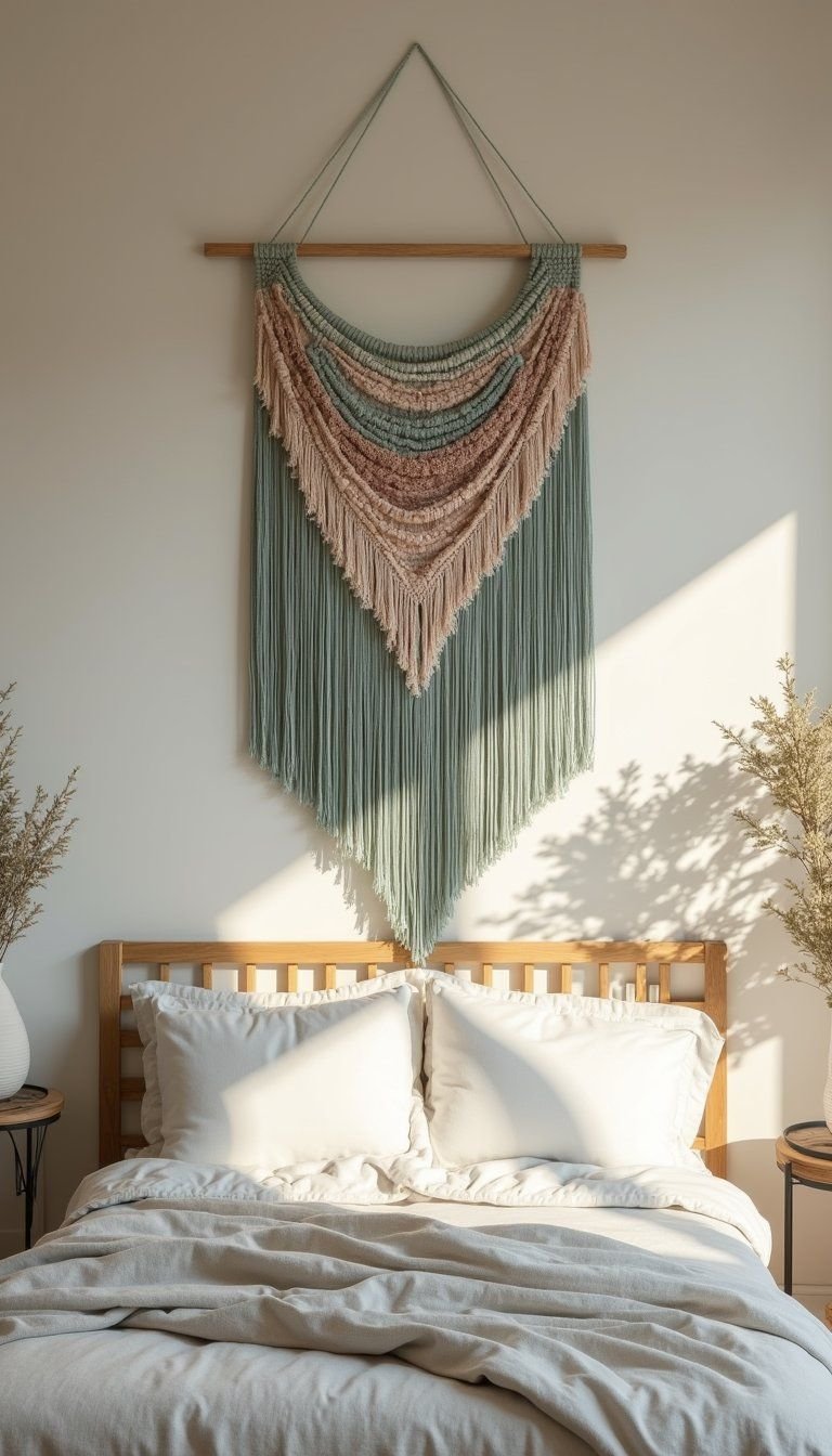 Macrame Wall Hanging In Soft Spring Colors