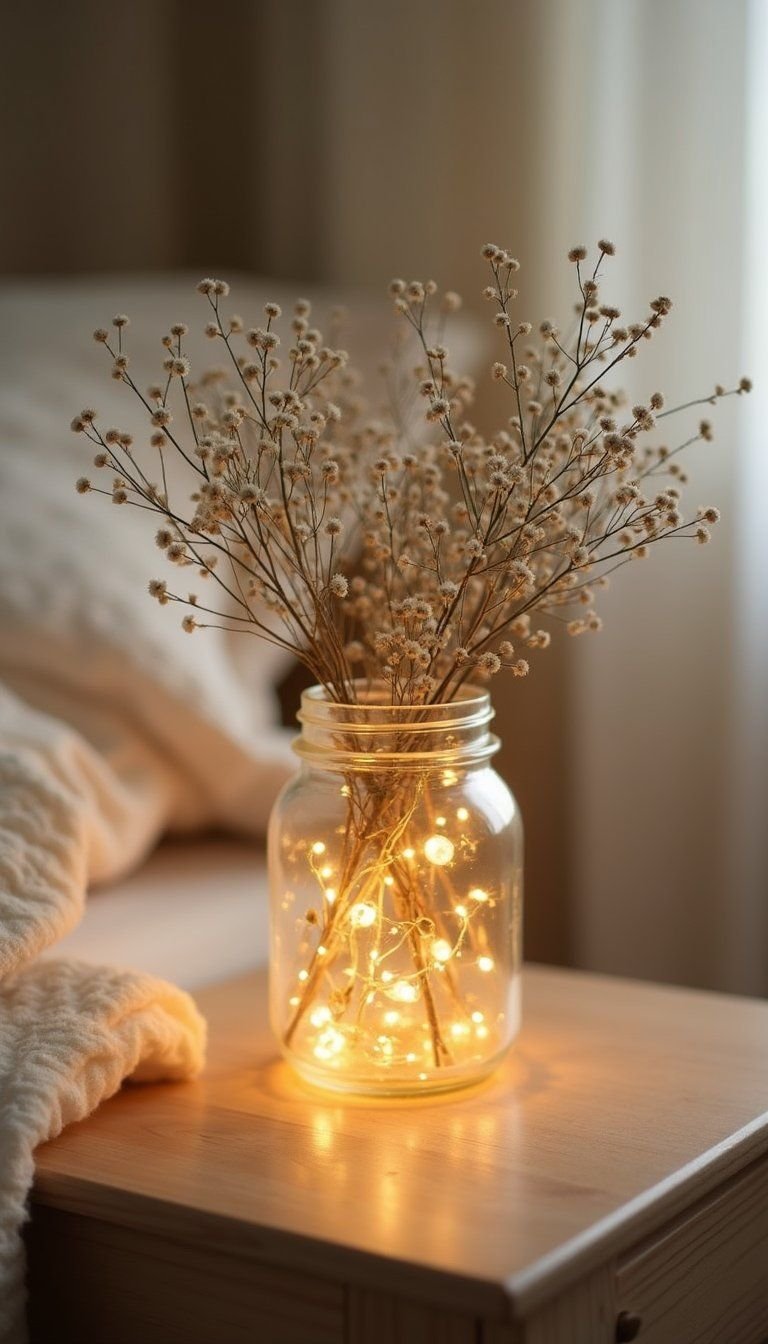 Mason Jar Night Lamp With Fairy Lights