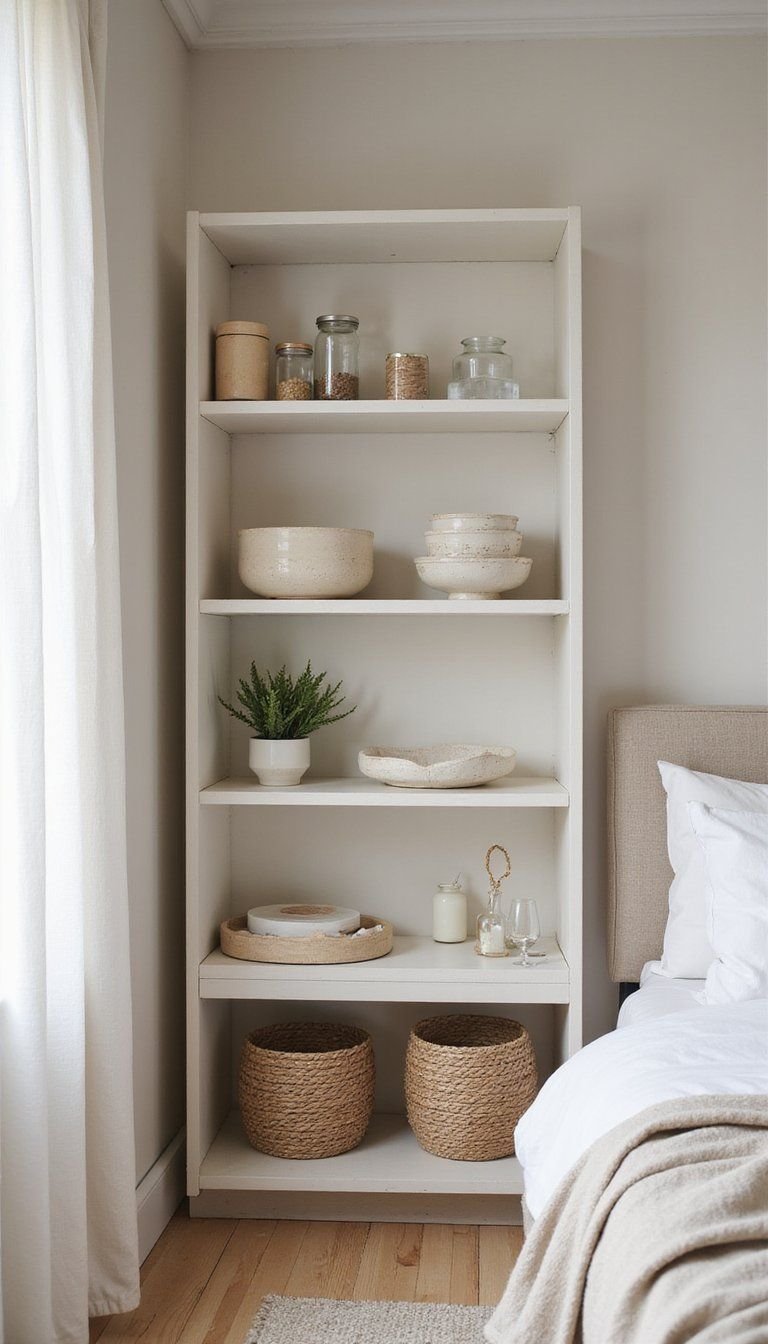 Open Shelves With Curated Morning Essentials
