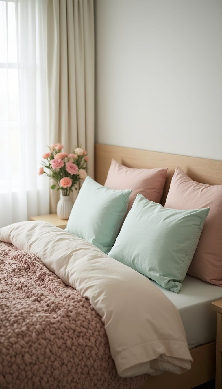 Pastel Bedding Swap With Lightweight Linen Layers