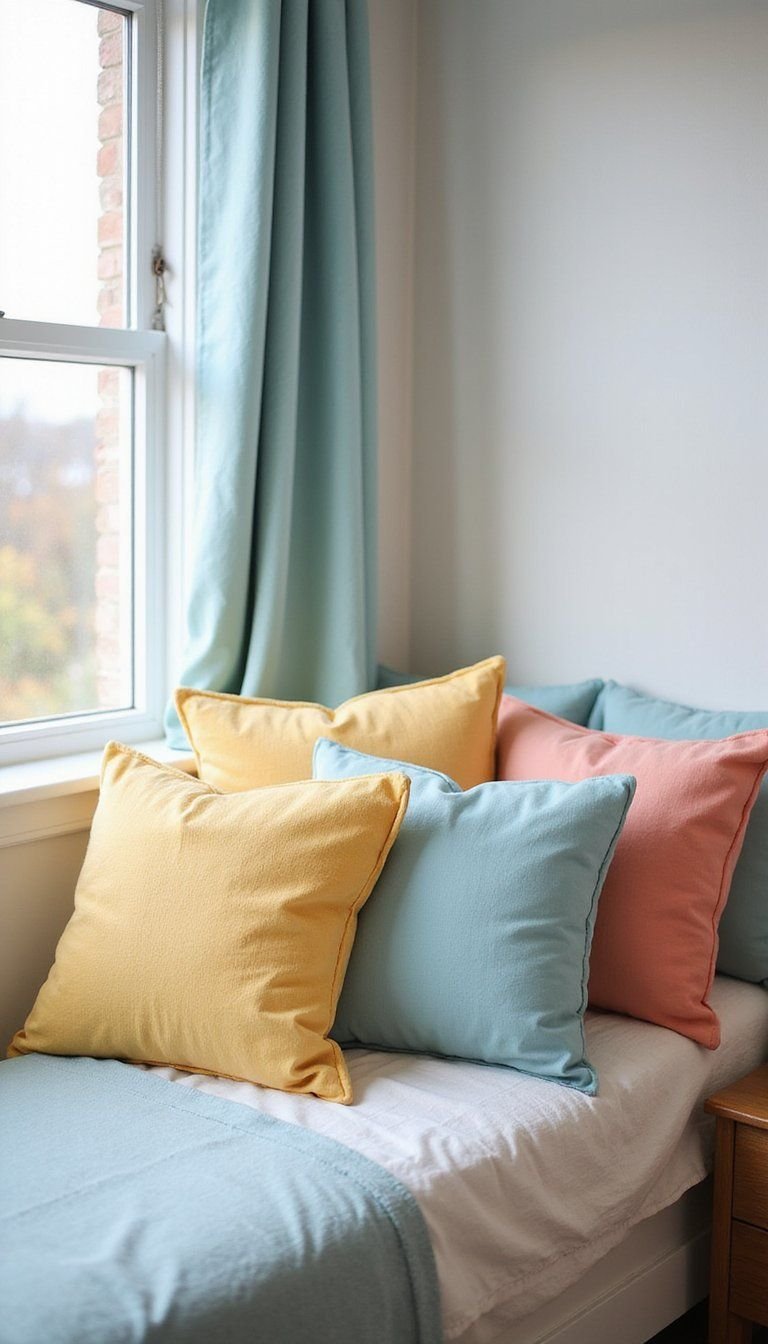 Pastel Throw Pillows Mix And Match Patterns