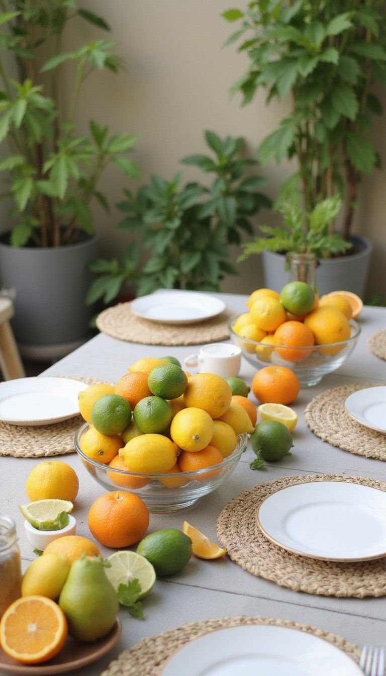Citrus Bright Centerpiece With Lemon Details