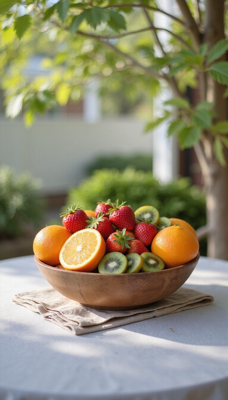 Fresh Fruit Bowl Centerpiece With Citrus Mix