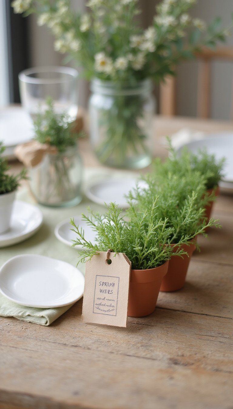 Fresh Herb Place Cards And Edible Favors