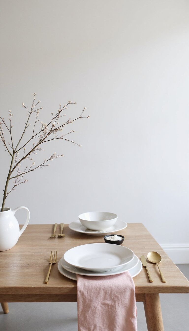 Modern Minimalist White And Blush Pairing