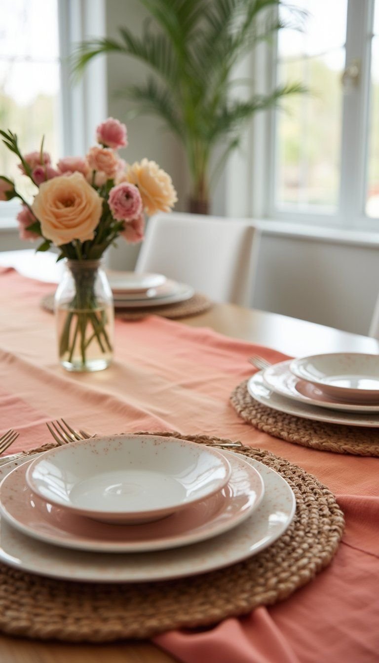 Ombre Fabric Runner With Layered Textures