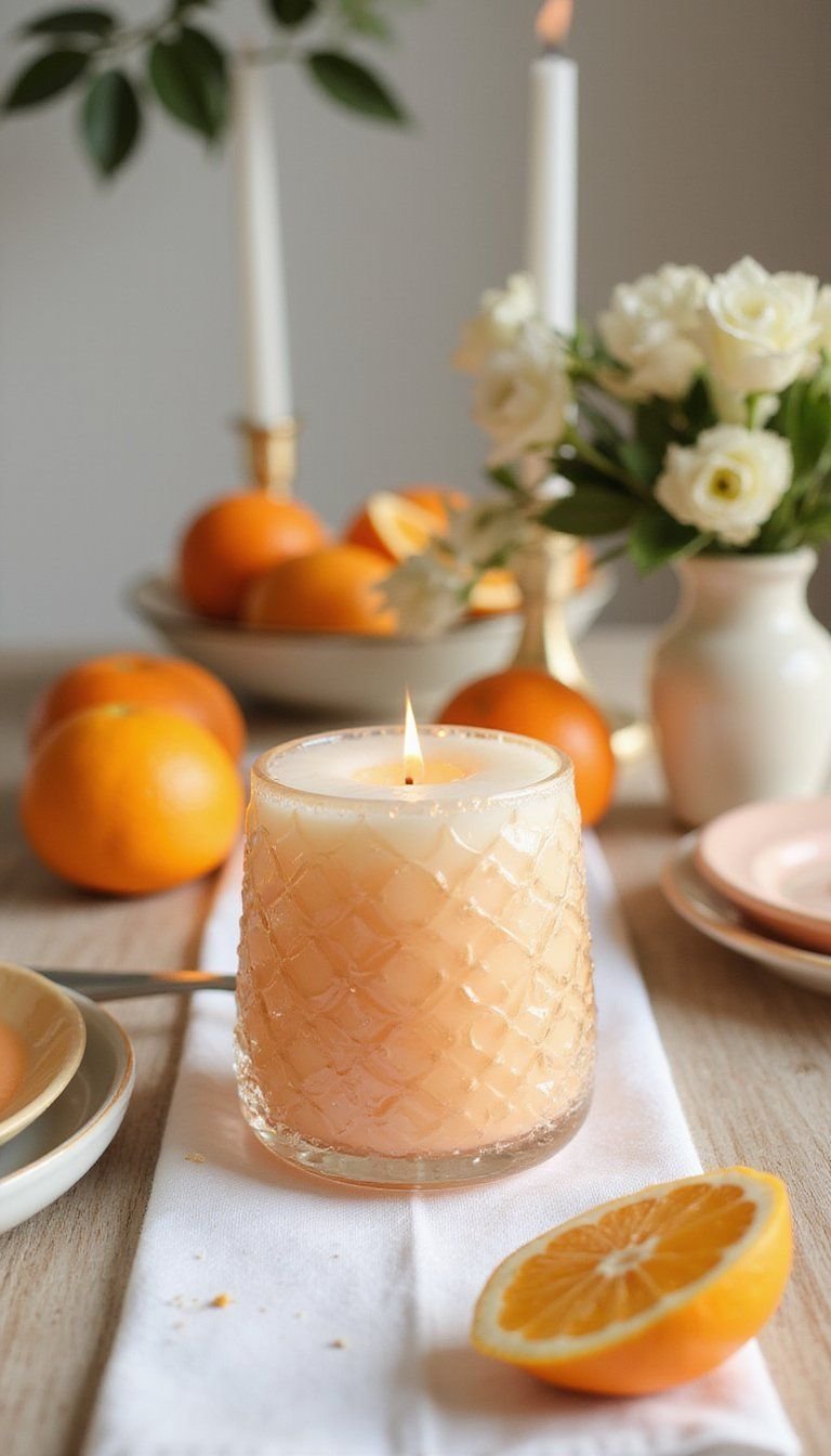 Citrus Blossom Playful Candle For Brunch Tables