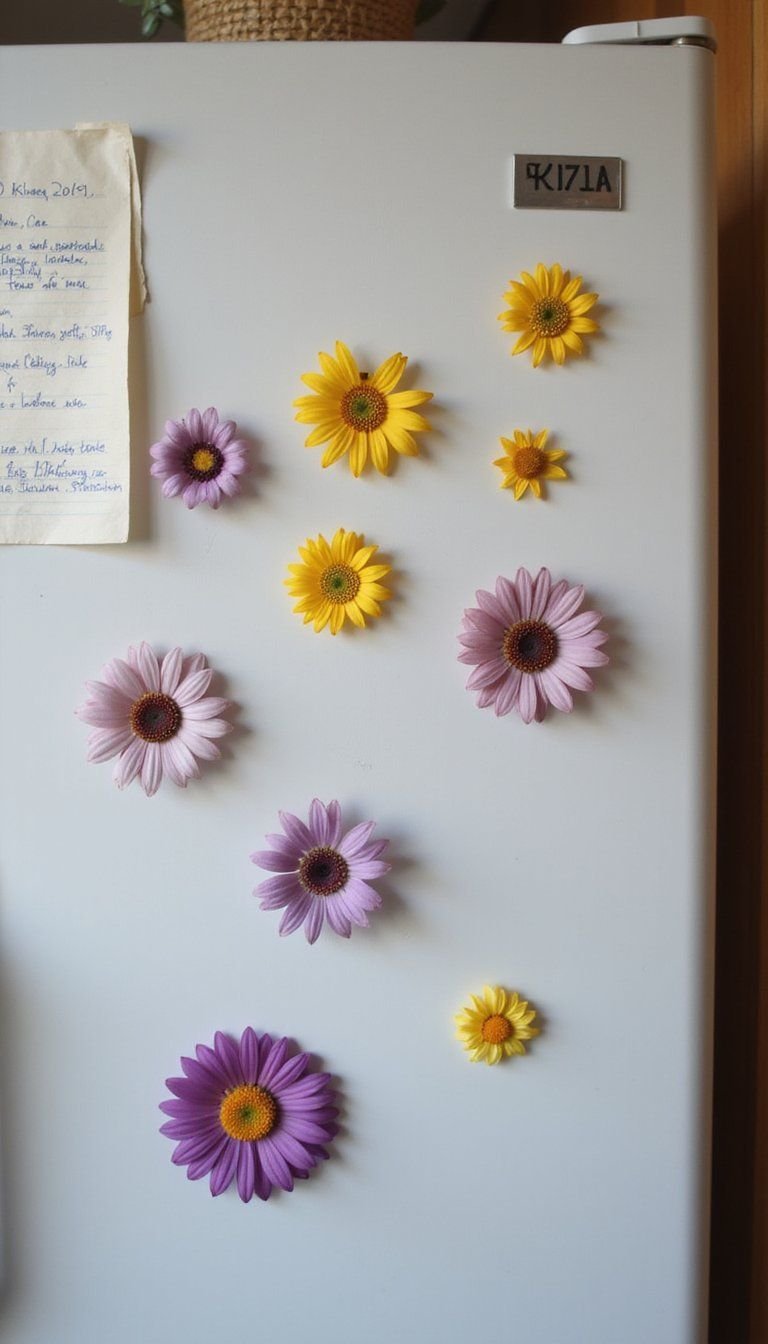 DIY Pressed Floral Magnets For Fridge Style