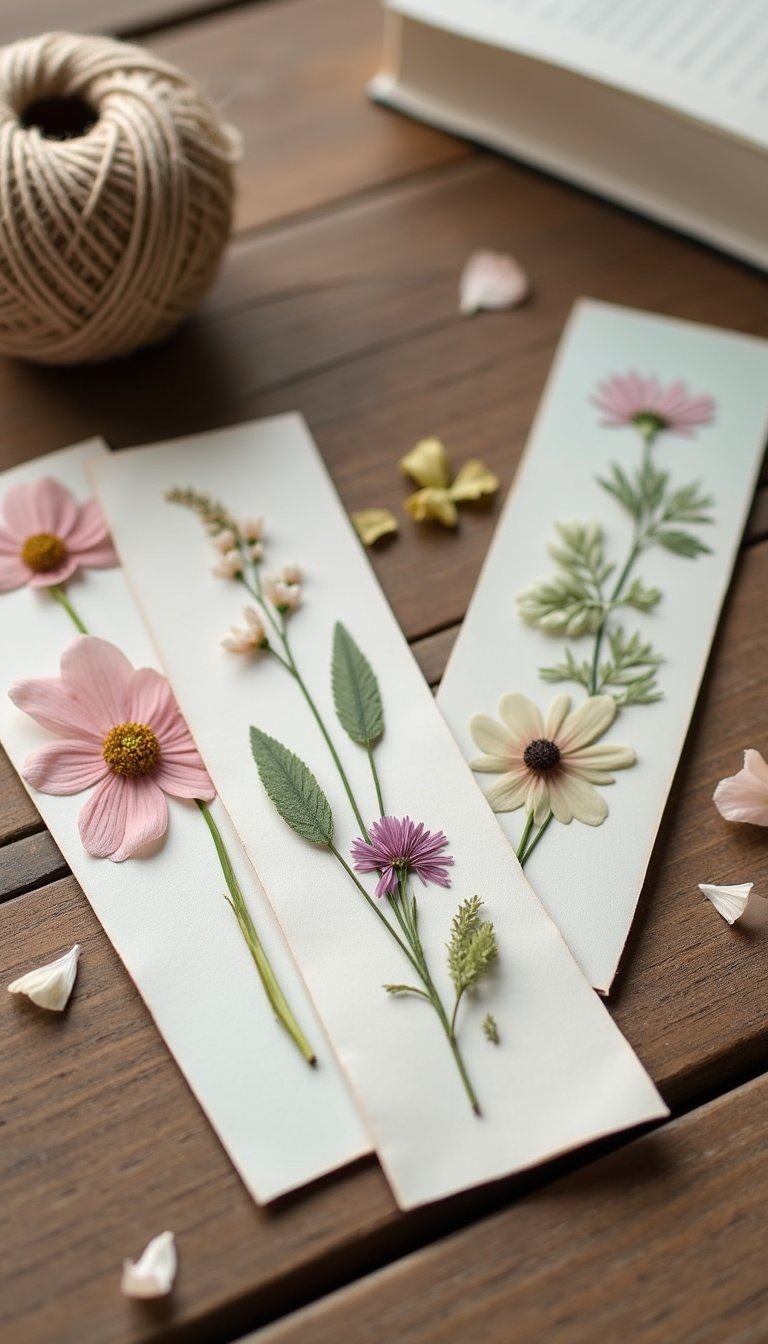 DIY Pressed Flower Bookmarks With Tassel Finish