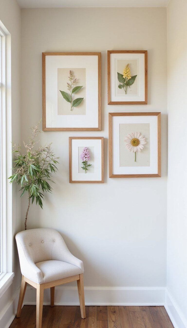 Framed Pressed Flower Wall Gallery For Spring
