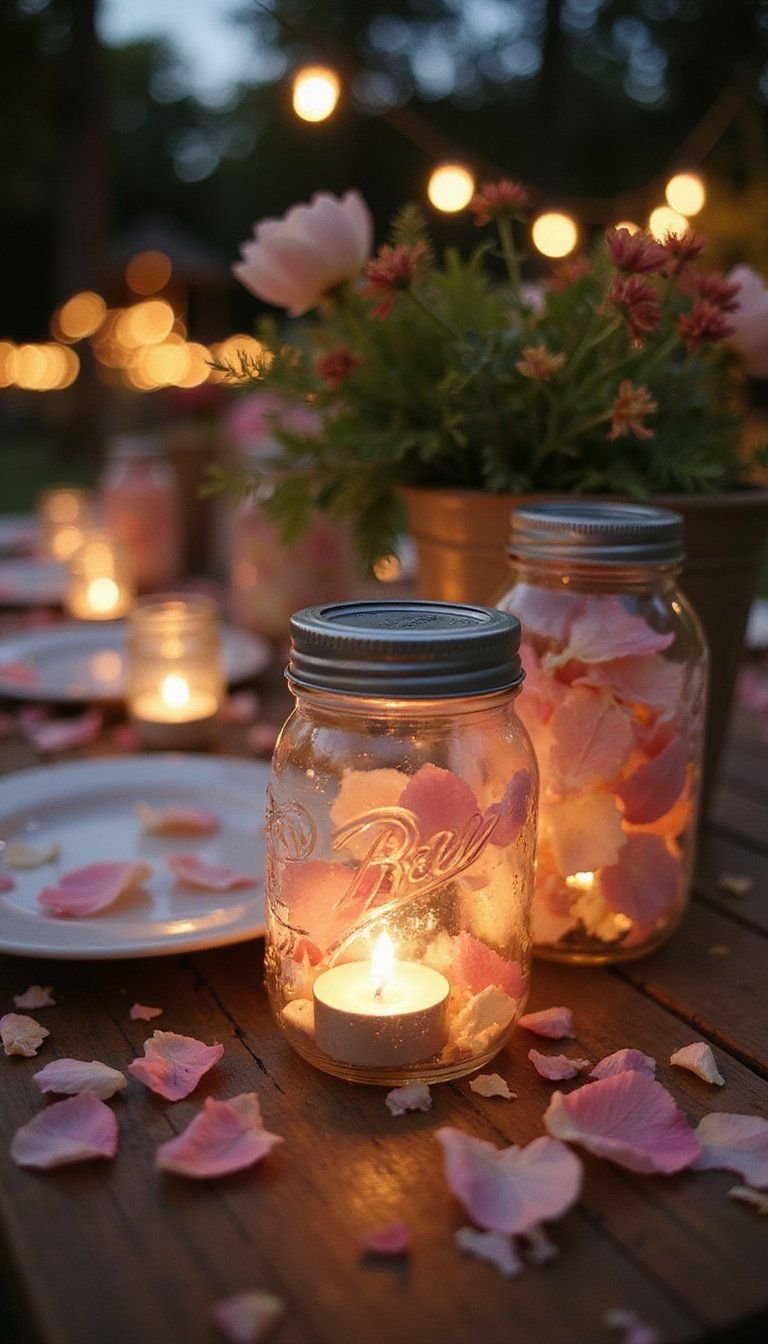 Pressed Flower Mason Jar Lanterns For Evenings
