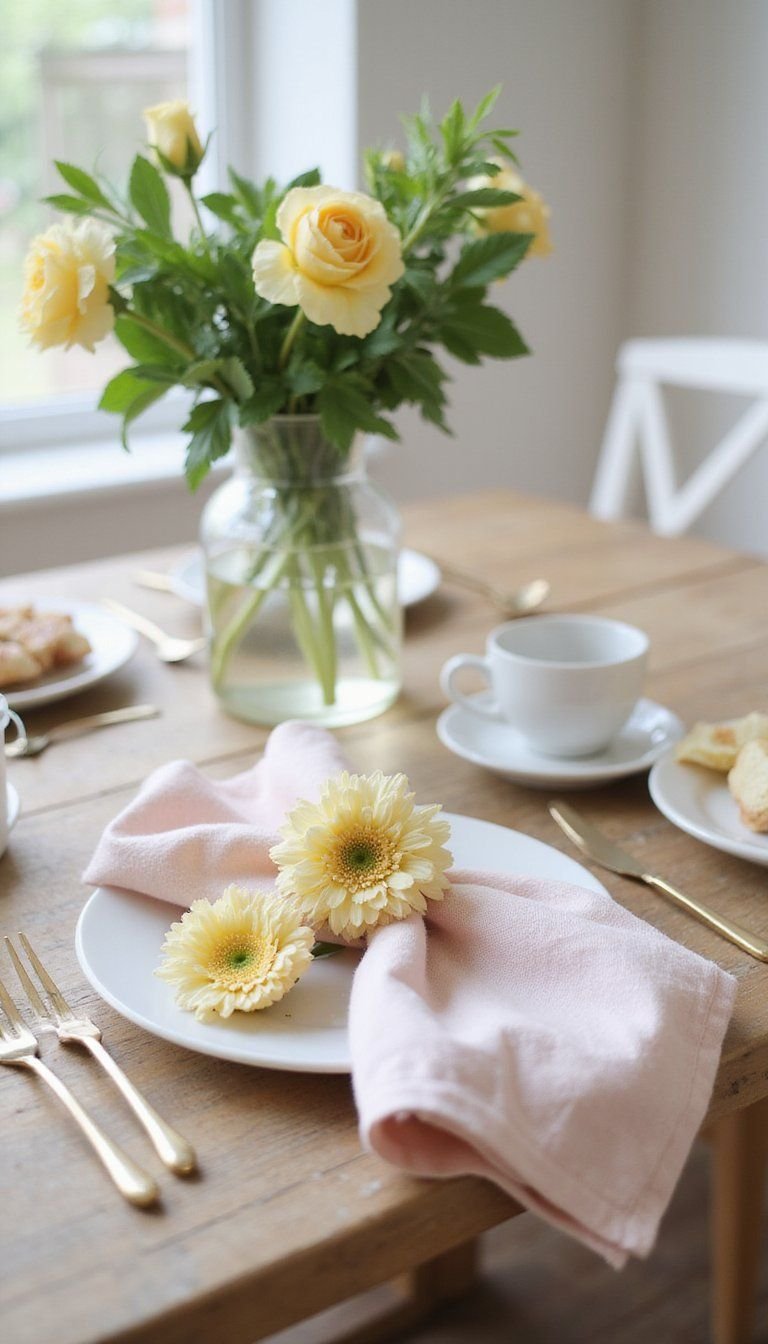 Pressed Flower Napkin Rings For Spring Brunch